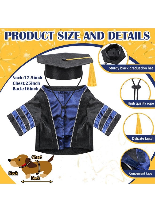 Geyoga Dog Graduation Cap and Gown 2025 Washable Dog Costume Set Puppy Black Graduation Hat with Tassel Pet Cat Holiday Party Costume Accessory(2XL) - Image 2