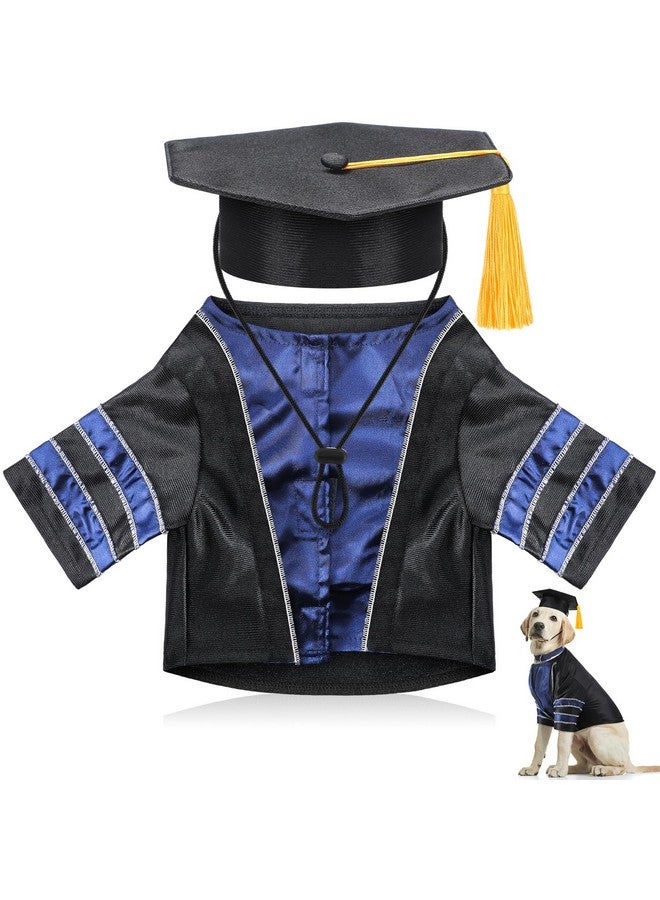 Geyoga Dog Graduation Cap and Gown 2025 Washable Dog Costume Set Puppy Black Graduation Hat with Tassel Pet Cat Holiday Party Costume Accessory(2XL) - Image 1
