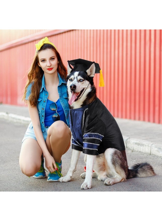 Geyoga Dog Graduation Cap and Gown 2025 Washable Dog Costume Set Puppy Black Graduation Hat with Tassel Pet Cat Holiday Party Costume Accessory(2XL) - Image 5