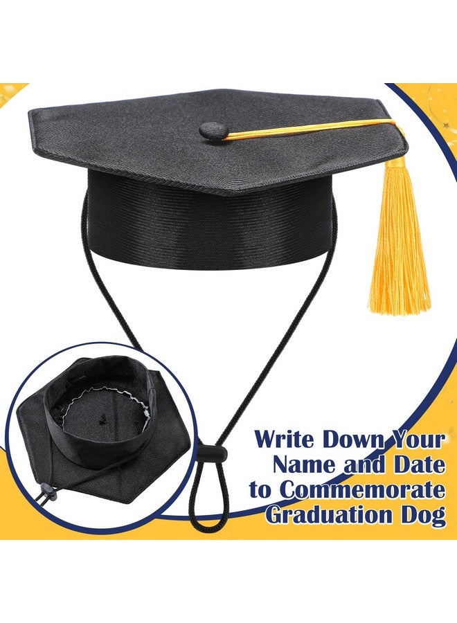 Geyoga Dog Graduation Cap and Gown 2025 Washable Dog Costume Set Puppy Black Graduation Hat with Tassel Pet Cat Holiday Party Costume Accessory(2XL) - Image 3