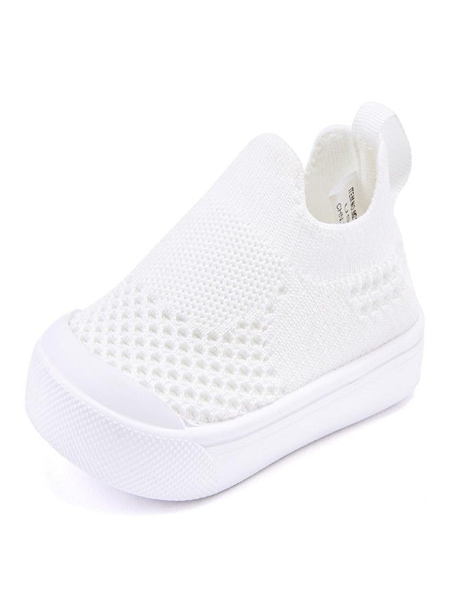 BMCiTYBM Baby Walking Shoes First Boy Girl Walker Infant Sock Tennis Mesh Sneakers Breathable 6 9 12 18 24 Months White Size 12-18 Months Infant - Image 3
