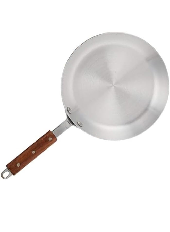 Sonex Traditional Frying Pan No.1 (22 cm), Cookware, Ergonominc Heat Resistant Wooden Handle, Frying Pan, Built to Last, Easy to Clean Dishwasher Safe,Metal Finish Aluminum, Silver - Image 2