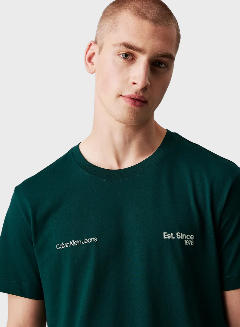 Calvin Klein Jeans Logo Print Crew Neck T-Shirt