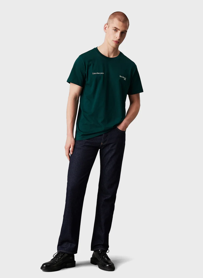 Calvin Klein Jeans Logo Print Crew Neck T-Shirt