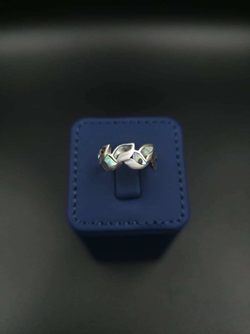 Kanira Premium 925 Sterling Silver Abalone Shell Round Ring for Women | Shank Vintage Triple Band Statement Cocktail Ring | KANIRA | Size 7 - Image 2
