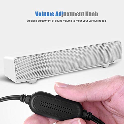 Pomya Soundbar,Professional Computer Speakers Multi-Function Stereo Surrounding Deep Bass Sound USB Wired Indoor Music Player Box 3.5mm Input for PC Cellphones (White) - Image 4