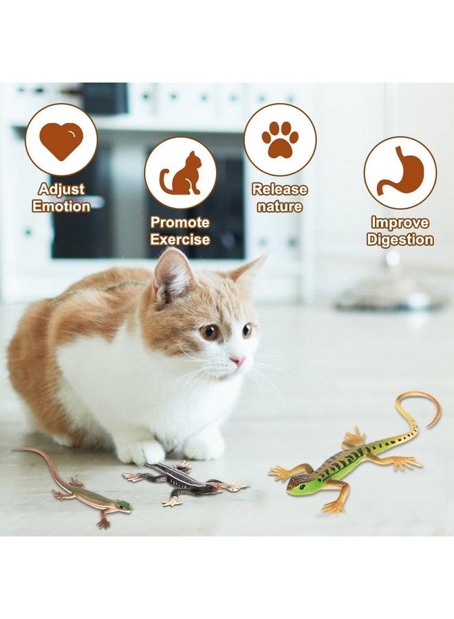 DONGKER 4 PCS Cat Toys,PVC Simulated Lizards Toys for Kittens Adult Cats Over 6 Months Old Halloween Christmas - Image 2
