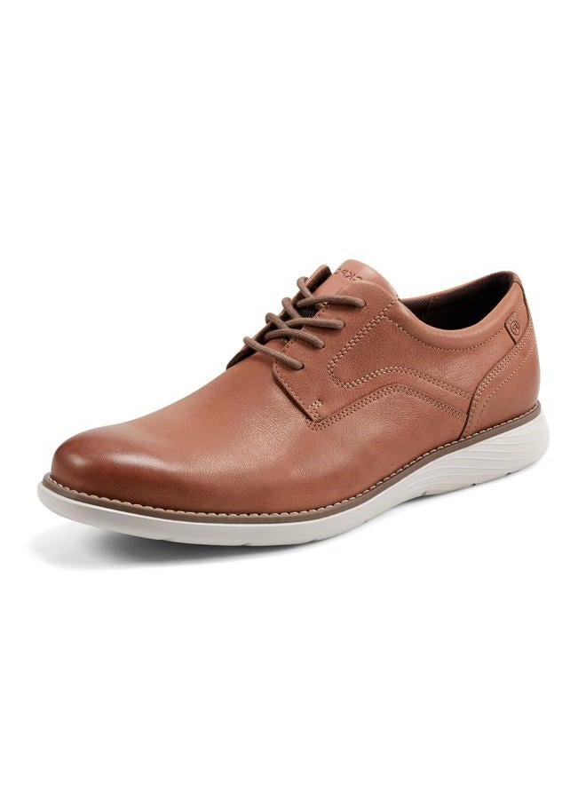 Men's Garett Plain Toe Oxford, Caramel Leather, 44.5 EU