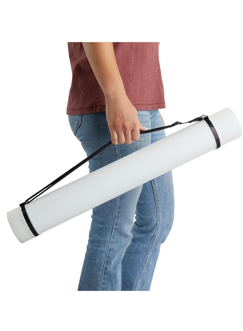 Juvale Expandable Poster Tube with Strap for Posters, Documents, Artwork, Blueprint Storage, Carrying Case for Architects, Teachers, Students, Artists (White, 24 to 40 Inches) - Image 4