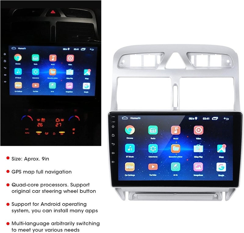 klarako GPS Navigation For Car, klarako Car Navigation 9in HD Touch Screen for Android Car Player GPS Replacement for Peugeot 307 307CC 307SW 2002?2013(2+32G) - Image 4