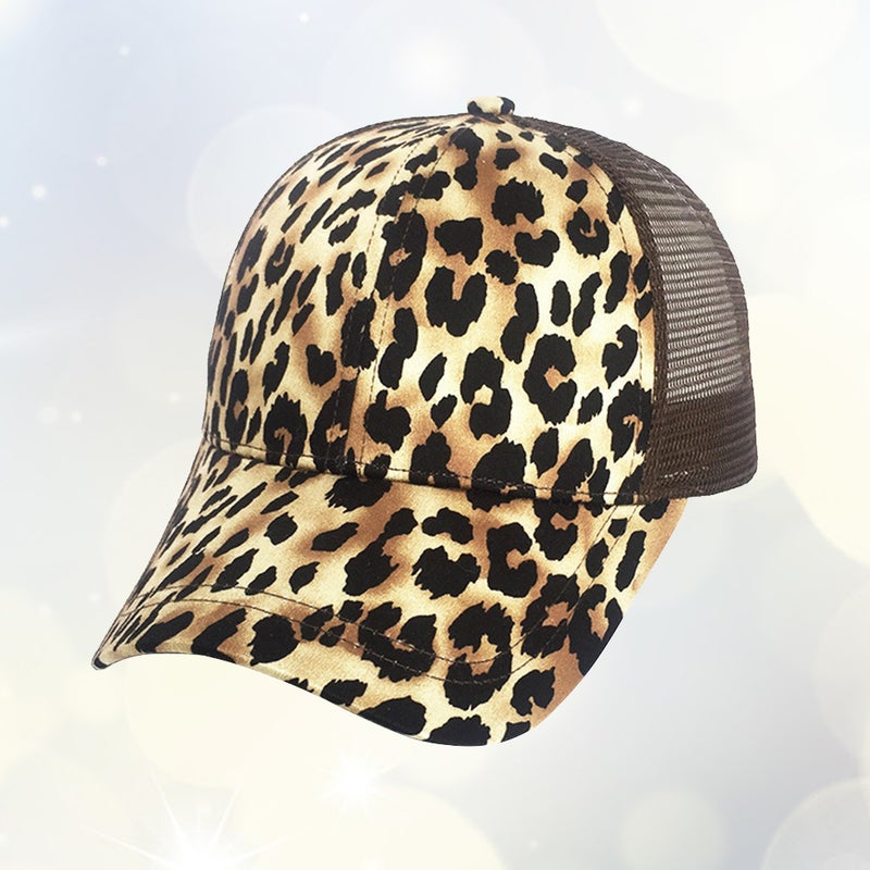 Women Men Caps Leopard Hat Outdoor Sun Hat Casual Sports Mesh Baseball Caps - Image 1