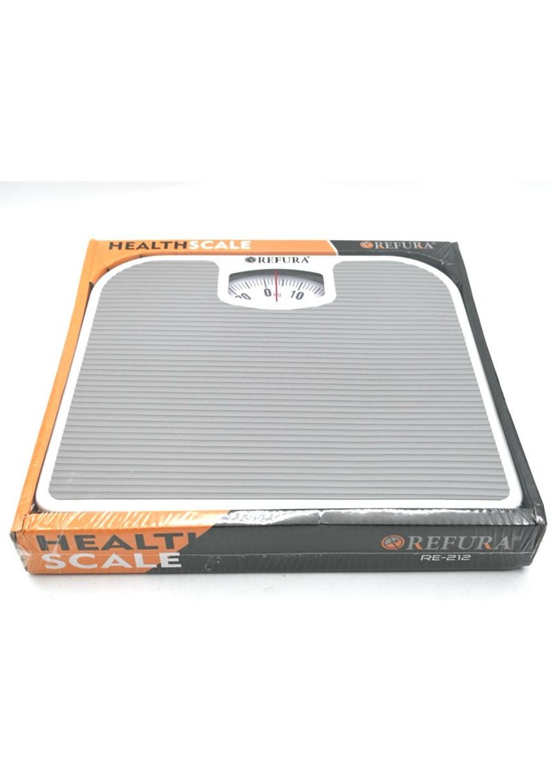 REFURA Manual Bathroom Weight Scale with Maximum 130 KG Load Grey RE-212  - Image 1