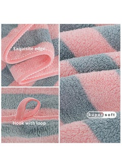 Royee Bath Towel+Dry Hair Cap, Thickened Striped Bath Towel, Absorbent Beach Towel， 140 * 70cm  - Image 3