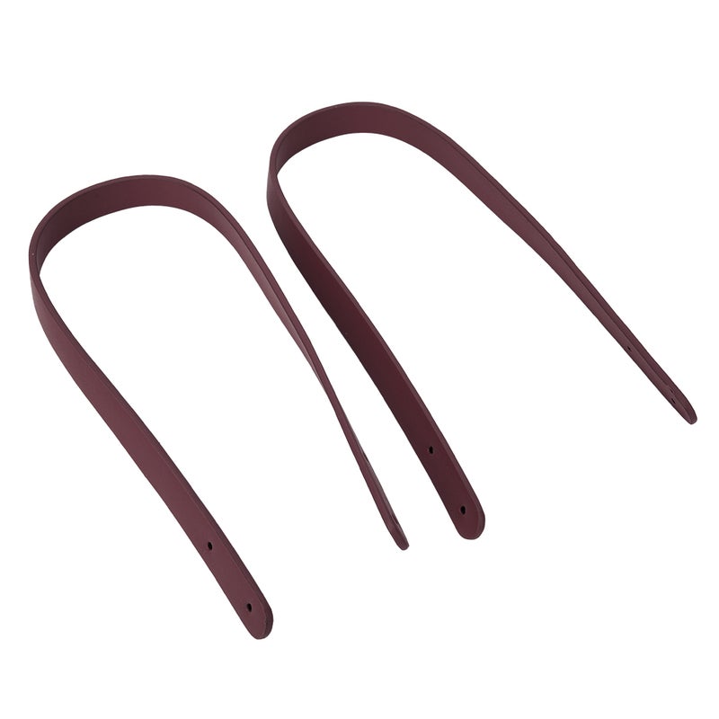 2Pcs Bag Hand Strap Split Leather DIY Hand Made Handbag Parts with 8 Sets Light Gold Rivet Set(Wine Red ) - Image 4