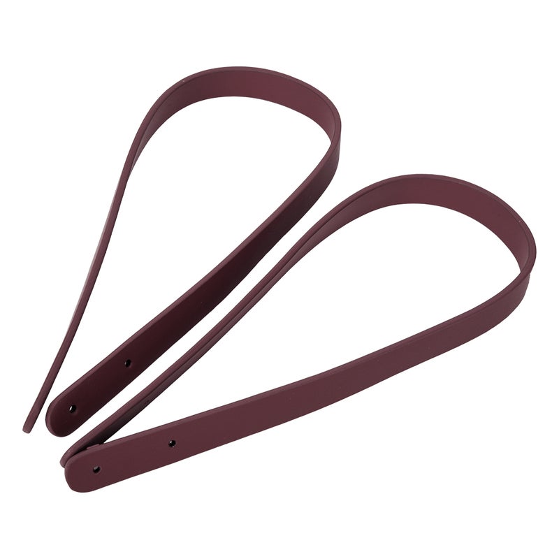 2Pcs Bag Hand Strap Split Leather DIY Hand Made Handbag Parts with 8 Sets Light Gold Rivet Set(Wine Red ) - Image 2