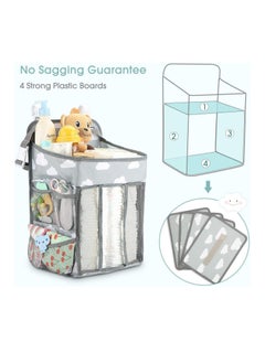 Dubkart Hanging Diaper Caddy Organizer Diaper Stacker For Changing Table Crib Playard Or Wall  - Image 2