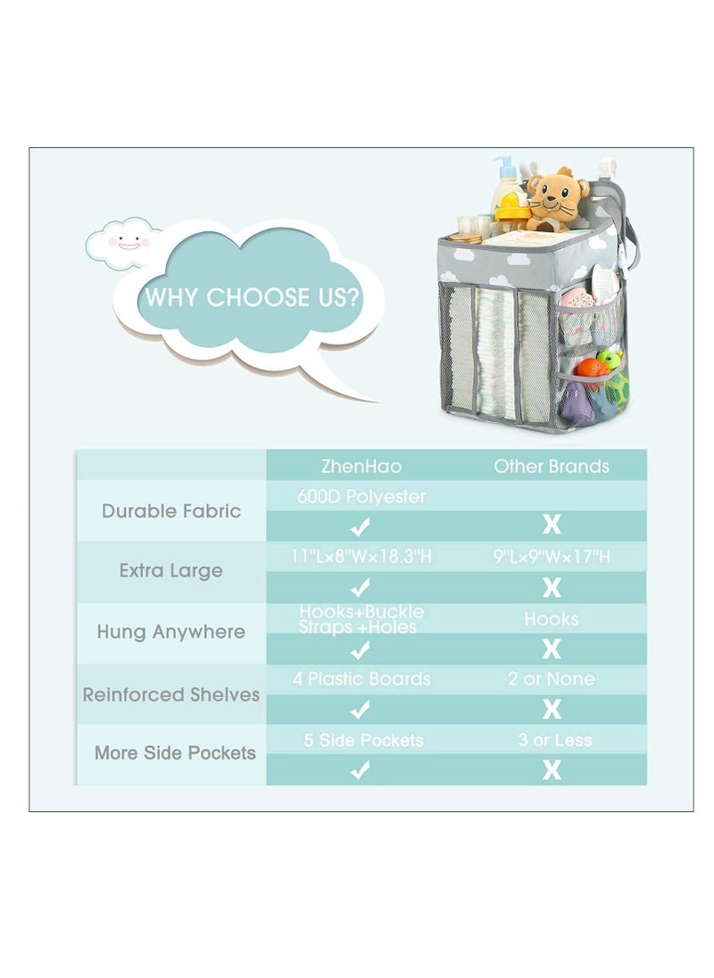 Dubkart - Hanging Diaper Caddy Organizer Diaper Stacker For Changing Table Crib Playard Or Wall - Image 1