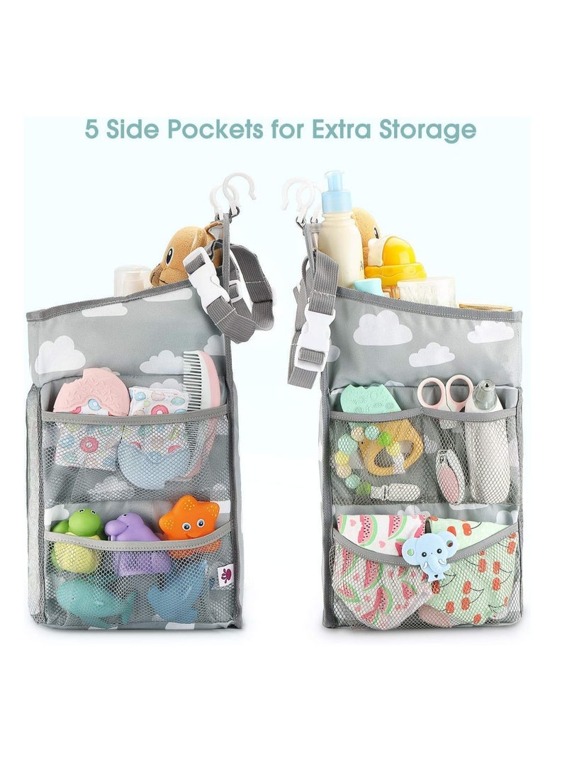 Dubkart - Hanging Diaper Caddy Organizer Diaper Stacker For Changing Table Crib Playard Or Wall - Image 1