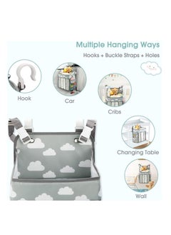 Dubkart Hanging Diaper Caddy Organizer Diaper Stacker For Changing Table Crib Playard Or Wall  - Image 3