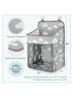 Dubkart Hanging Diaper Caddy Organizer Diaper Stacker For Changing Table Crib Playard Or Wall  - Image 4