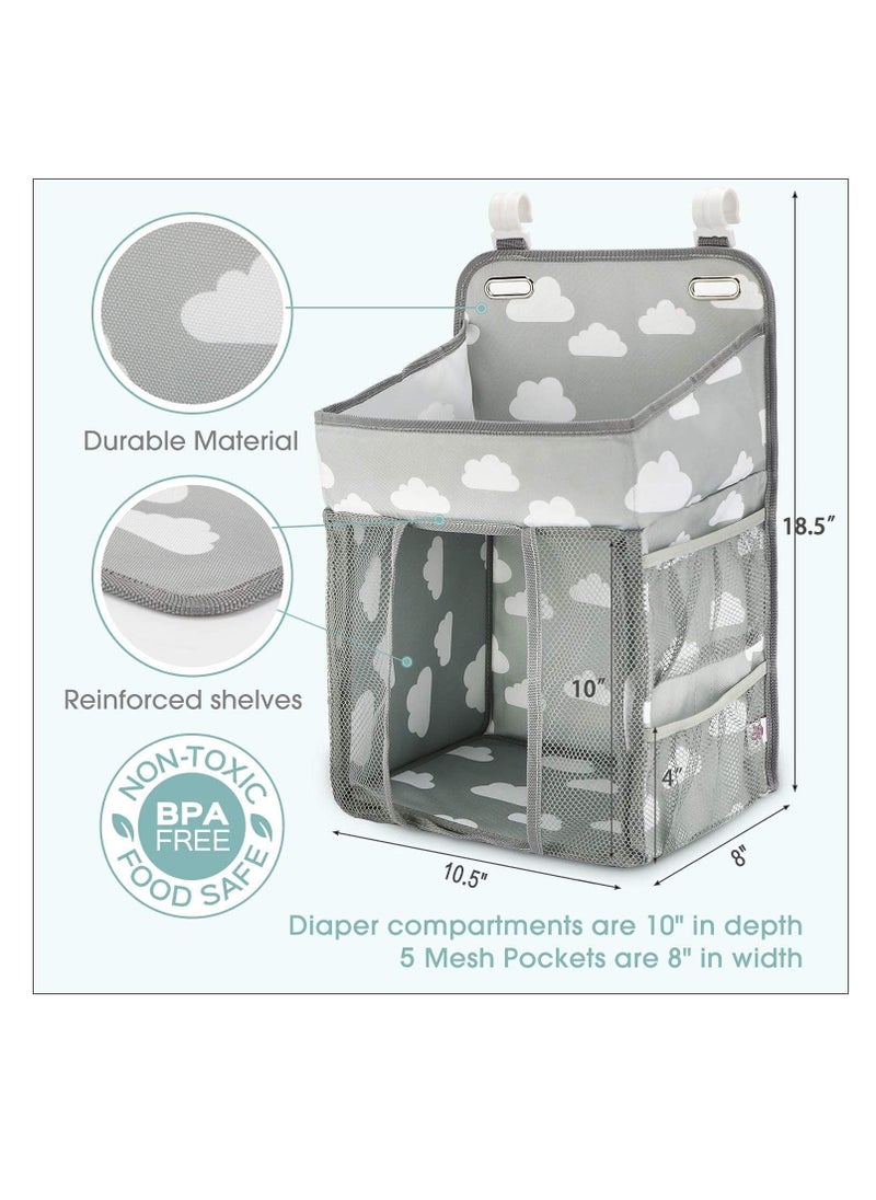 Dubkart - Hanging Diaper Caddy Organizer Diaper Stacker For Changing Table Crib Playard Or Wall - Image 1