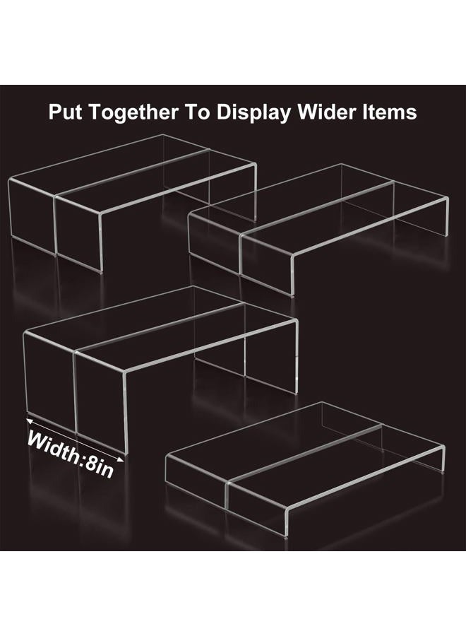 Blaithom Acrylic Display Risers,12'' Large Display Stands, Thickened to 0.2''(5mm) Stackable Acrylic Shelves for Perfume Display, Clear Risers for Cupcake Stand,Pop Figurines,Tumbler,Food (Clear, 8PCS - Image 5