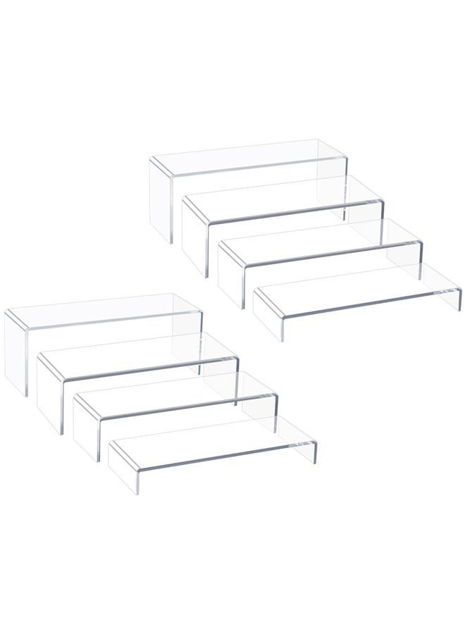 Blaithom Acrylic Display Risers,12'' Large Display Stands, Thickened to 0.2''(5mm) Stackable Acrylic Shelves for Perfume Display, Clear Risers for Cupcake Stand,Pop Figurines,Tumbler,Food (Clear, 8PCS - Image 1