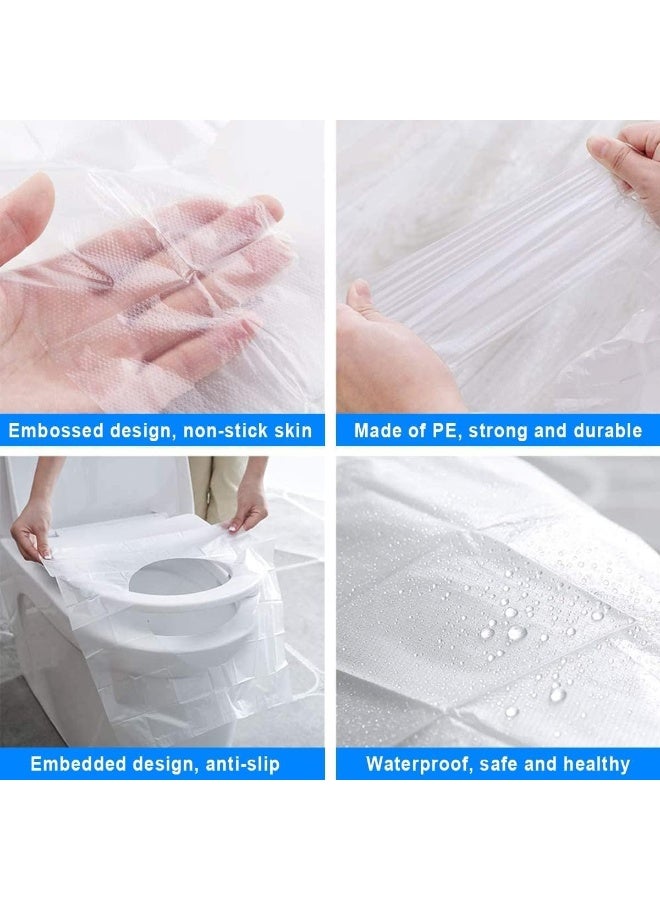 مجموعة أغطية مقاعد تواليت للاستخدام مرة واحدة بتصميم محمول مضاد للماء مكونة من 50 قطعة، مناسبة للسفر والأطفال والحوامل - Image 4