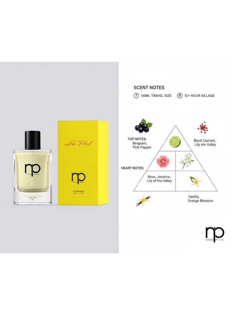 Nose Paris Aube Florale (Floral Dawn) for Women - Eau de Parfum, 50ml - Long Lasting Floral & Fruity Scent - Image 5