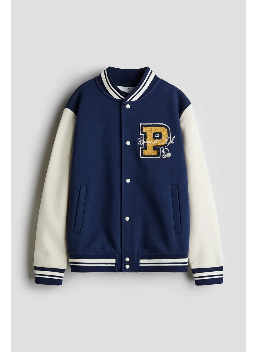 H&M AppliquÃ©d Baseball Jacket