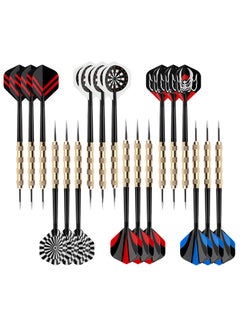 SANMUGEED 18-Pack Professional Tournament Dart Set with Interchangeable Tips & 6 Team Colors for Competitive Sports and Family Game Nights  - Image 1