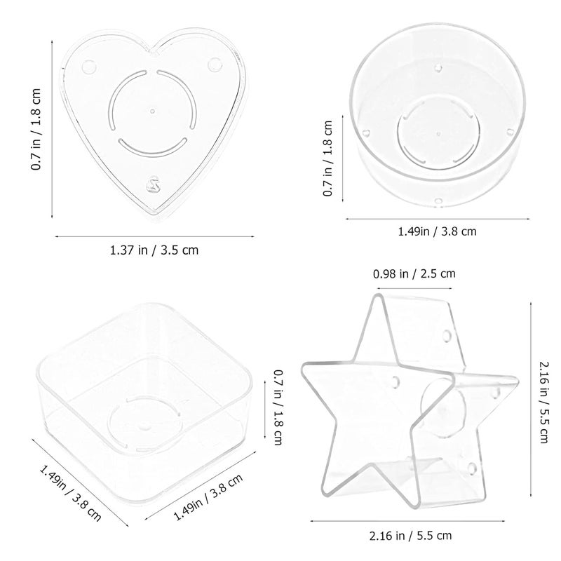 BN's Tealight Cups Empty Candle Mold Round Heart Star Square Shaped Tealight Holder Handmade Candle Tealight Container - Image 5