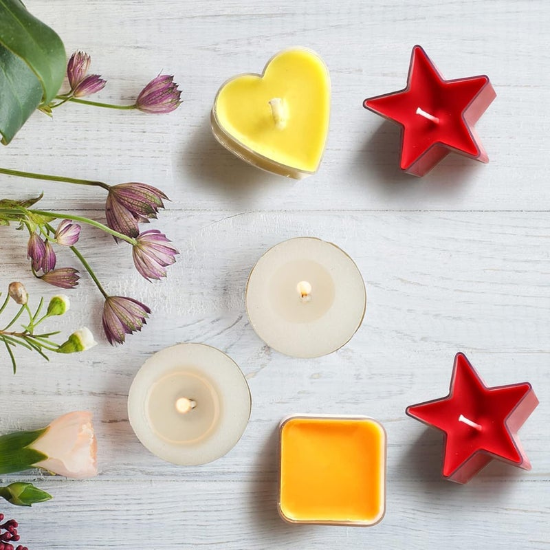 BN's Tealight Cups Empty Candle Mold Round Heart Star Square Shaped Tealight Holder Handmade Candle Tealight Container - Image 2