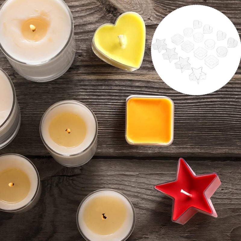 BN's Tealight Cups Empty Candle Mold Round Heart Star Square Shaped Tealight Holder Handmade Candle Tealight Container - Image 3