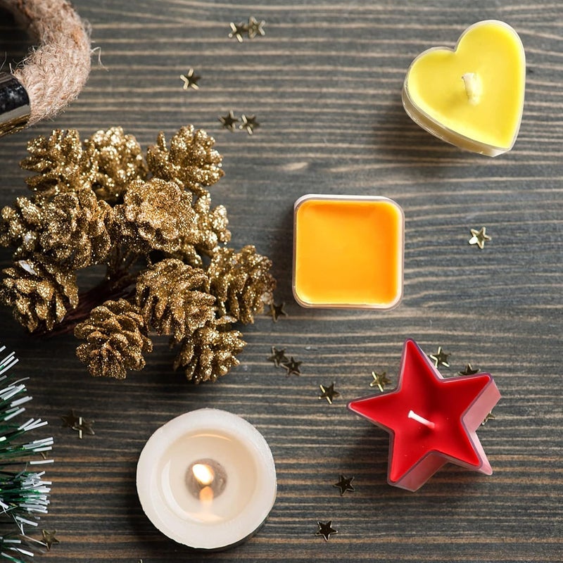 BN's Tealight Cups Empty Candle Mold Round Heart Star Square Shaped Tealight Holder Handmade Candle Tealight Container - Image 4