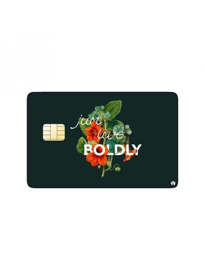 RKN PRINTED BANK CARD STICKER "Just Love Boldly" With Flowers Drawing - Image 2