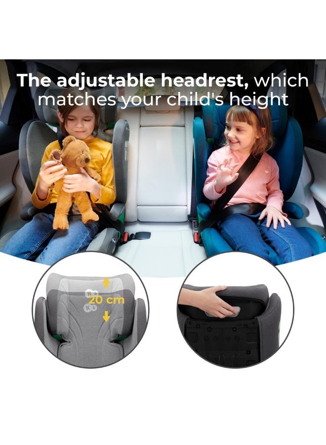Kinderkraft JUNIOR FIX 2 - i-Size Convertible Car Seat – 3.5–12 Years (100–150 cm) with ISOFIX - Rocket Grey - Image 4