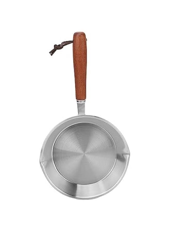 أخبار مقلاة بيض، مقلاة صغيرة غير لاصقة للبيض والأومليت، مقلاة صغيرة من الفولاذ المقاوم للصدأ، مقلاة متعددة الأغراض بمقبض خشبي، أواني طهي مصممة للبيض والفطائر، آمنة للاستخدام في غسالة الأطباق - Image 5