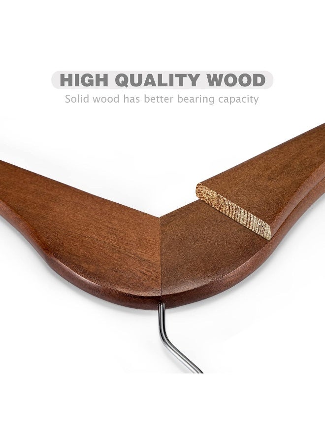 HOUSE DAY Wooden Hangers 10 Pack, Heavy Duty Walnut Coat Hangers for Closet - Image 5