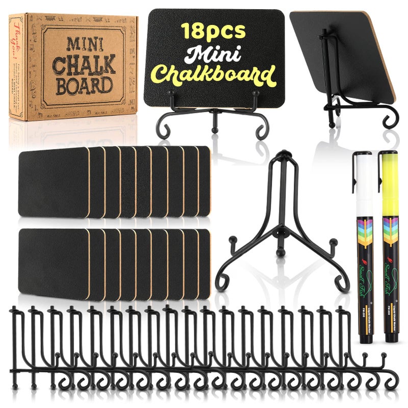 OLEOLETOY Mini Chalkboard Signs for Food  18 Pack Food Labels or Cards for Party Buffet  Small Chalkboards for Mimosa Bar Supplies  Serving Dishes for Entertaining  Table Numbers or Charcuterie Accessories - Image 1