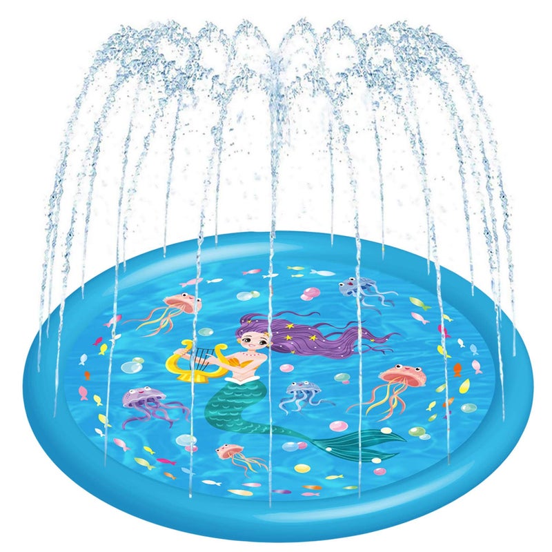 Hitop Kids Sprinklers for Outside Splash Pad for Toddlers  Baby Pool 3in1 60 Water Toys Gifts for 1 2 3 4 5 Year Old Boys Girls Splash Play Mat - Image 2