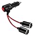 Herfair Car Cigarette Lighter Splitter2Socket Cigarette Lighter Adapter Extension Plug Cord Power Charger Port for DC 12V 24V Vehicle 2Way Splitter onOff Switch 1 to 2 Car Cigarette Lighter - Image 2
