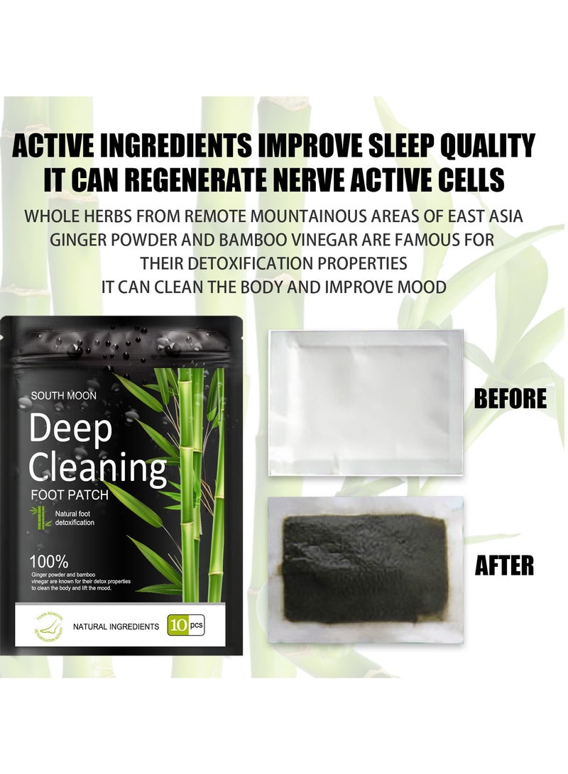 ساوث مون 10 قطع لاصقات القدم المنظفة عميقًا للعناية بالقدم، لاصقات إزالة السموم لتنظيف عميق، لاصقات طبيعية 100% لتخفيف التوتر، تحسين جودة النوم، وتعزيز الدورة الدموية. - Image 5