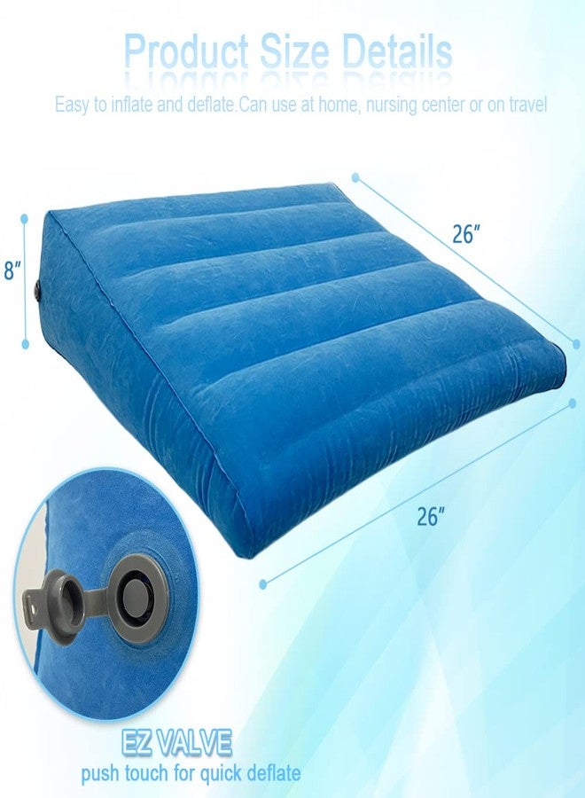 MUROCEA Inflatable Wedge Pillow for Orthopedic Bed - Bedridden, Disabled, Elderly Patient Travel Sleeping Back Rest Supplies, 26" Lx26 Wx8 H - Image 2