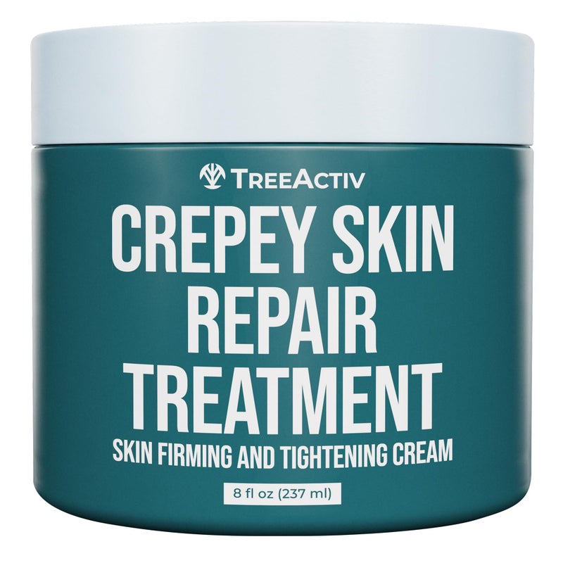 TreeActiv Crepey Skin Repair Cream, 8 oz, Firming Formula with Hyaluronic Acid & Shea Butter to Deeply Moisturize and Tighten Dry, Wrinkly Crepe Skin, 500+ Uses - Image 1