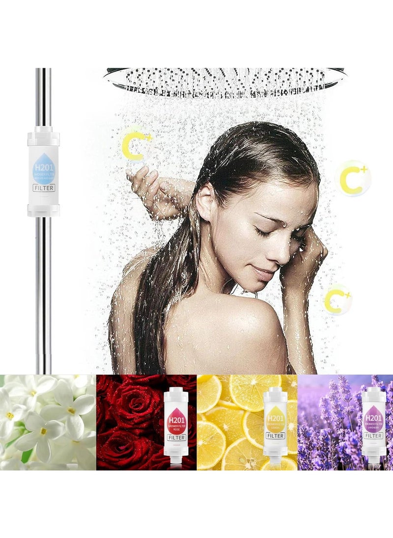 H201 Shower Head Filter - Vitamin C Shower Infuser , Hard Water Softener, Chlorine & Fluoride Shower Filter, Water Purifying Filtered Shower Head with Beads, Helps Dry Skin & Hair Loss  - Image 3