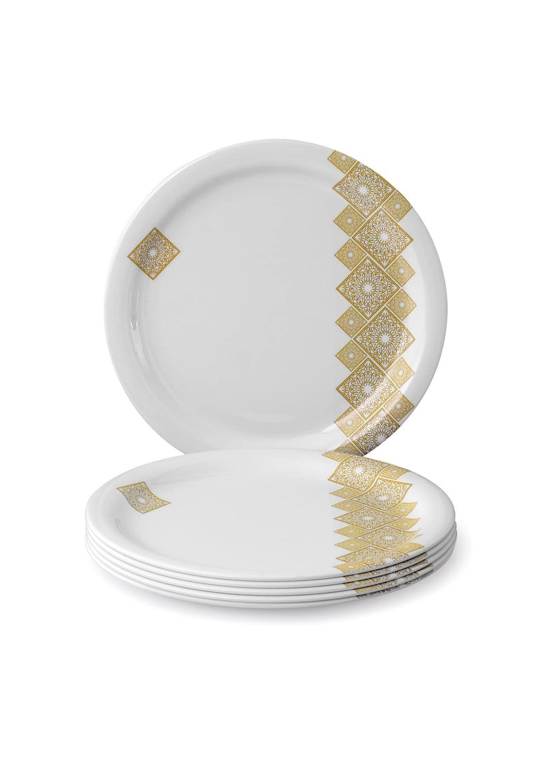 Superware Superware | Pure Melamine | Dinner Plate Set – Golddeko 11” (6 nos.) | Stain Free, Glazed Finish  - Image 1