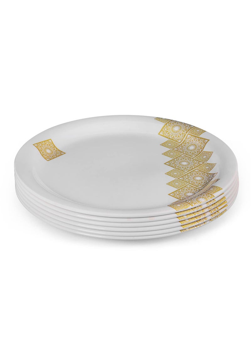Superware Superware | Pure Melamine | Dinner Plate Set – Golddeko 11” (6 nos.) | Stain Free, Glazed Finish  - Image 2