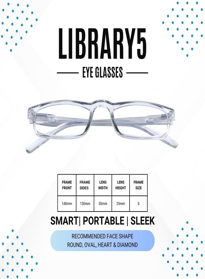 AEC Smart Library5 Unisex Reading Glasses | Full Rim Slim Eyeglasses with Blue Light Blocking Lenses, Side Pen Clip & Soft Carry Cover for Men & Women (Gloss Gray, 1.75, x) - Image 2