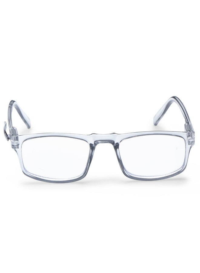 AEC Smart Library5 Unisex Reading Glasses | Full Rim Slim Eyeglasses with Blue Light Blocking Lenses, Side Pen Clip & Soft Carry Cover for Men & Women (Gloss Gray, 1.75, x) - Image 3